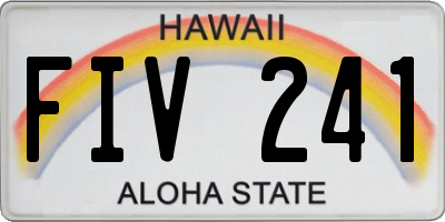 HI license plate FIV241