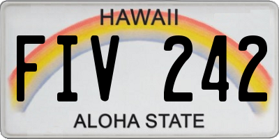 HI license plate FIV242