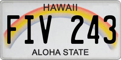 HI license plate FIV243