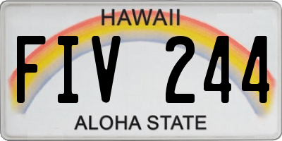 HI license plate FIV244