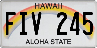 HI license plate FIV245