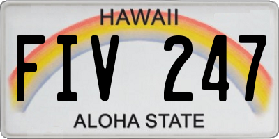 HI license plate FIV247