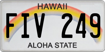 HI license plate FIV249