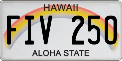 HI license plate FIV250