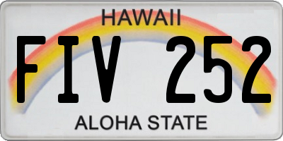 HI license plate FIV252
