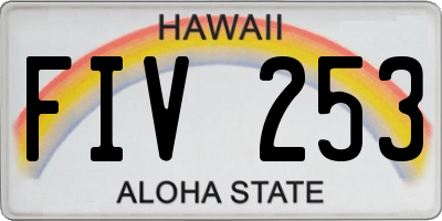 HI license plate FIV253