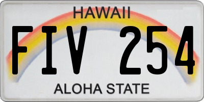 HI license plate FIV254