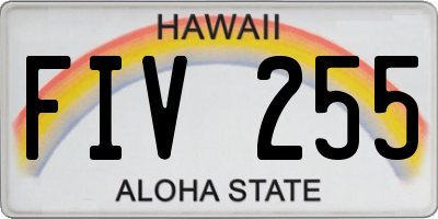 HI license plate FIV255