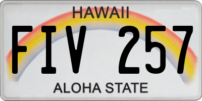 HI license plate FIV257