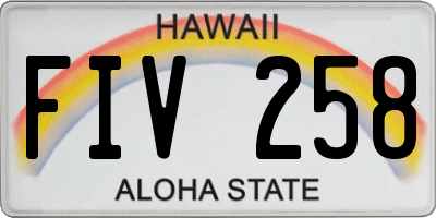 HI license plate FIV258