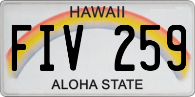 HI license plate FIV259
