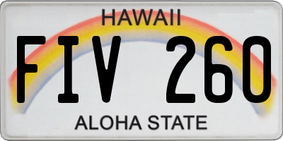 HI license plate FIV260