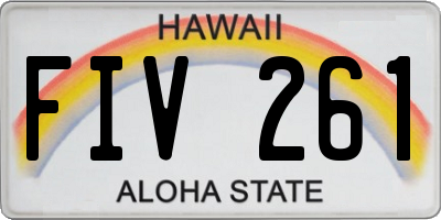 HI license plate FIV261