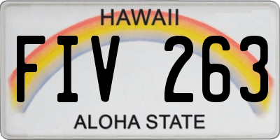 HI license plate FIV263