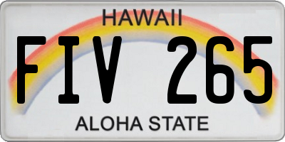 HI license plate FIV265