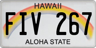 HI license plate FIV267