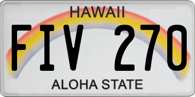 HI license plate FIV270