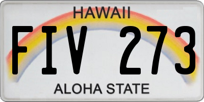 HI license plate FIV273