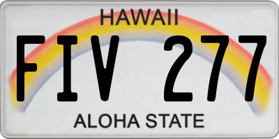 HI license plate FIV277