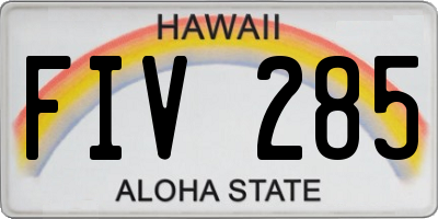 HI license plate FIV285