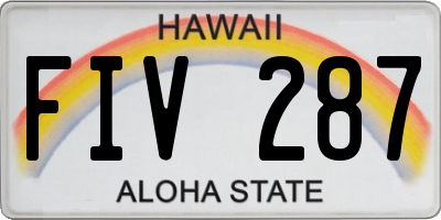 HI license plate FIV287