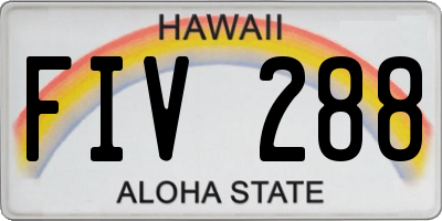 HI license plate FIV288