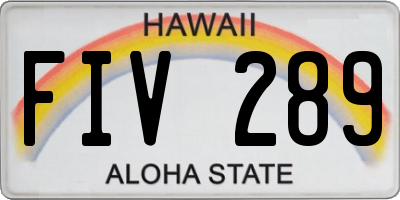 HI license plate FIV289