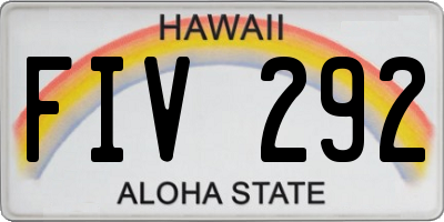 HI license plate FIV292