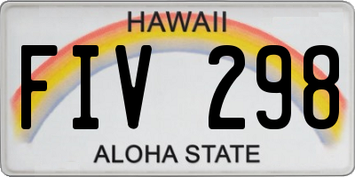 HI license plate FIV298