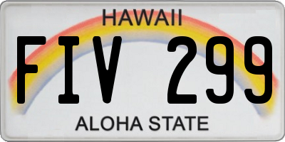 HI license plate FIV299