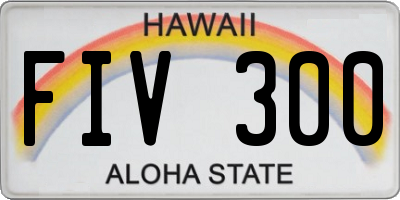 HI license plate FIV300