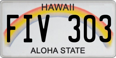 HI license plate FIV303