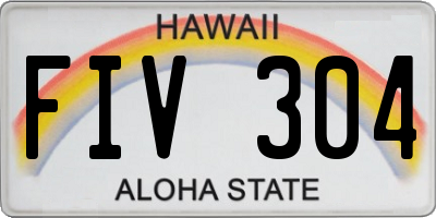HI license plate FIV304