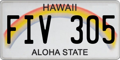 HI license plate FIV305
