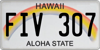 HI license plate FIV307