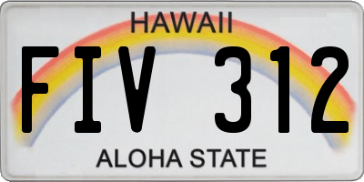HI license plate FIV312