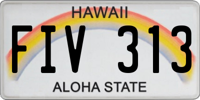 HI license plate FIV313