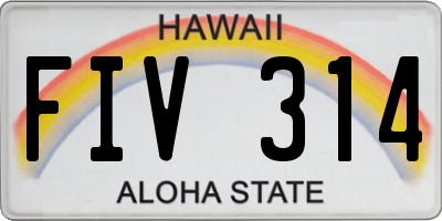 HI license plate FIV314