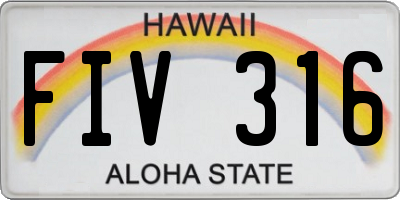 HI license plate FIV316