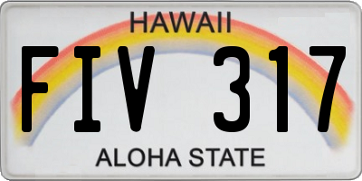 HI license plate FIV317