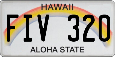 HI license plate FIV320