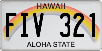 HI license plate FIV321