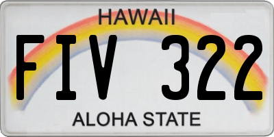 HI license plate FIV322