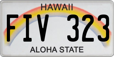 HI license plate FIV323