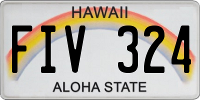 HI license plate FIV324
