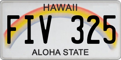 HI license plate FIV325