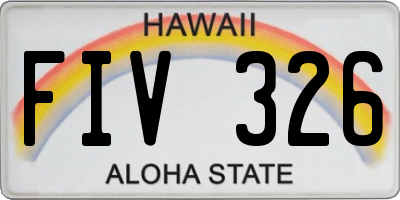 HI license plate FIV326
