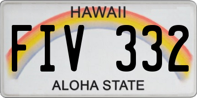 HI license plate FIV332