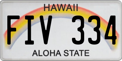 HI license plate FIV334