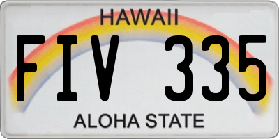 HI license plate FIV335